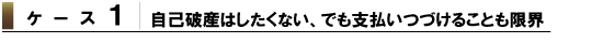 ケース1 自己破産はしたくない、でも支払いつづけることも限界