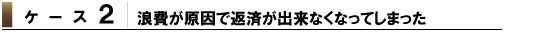 ケース2 浪費が原因で返済ができなくなってしまった